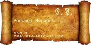 Versegi Norbert névjegykártya